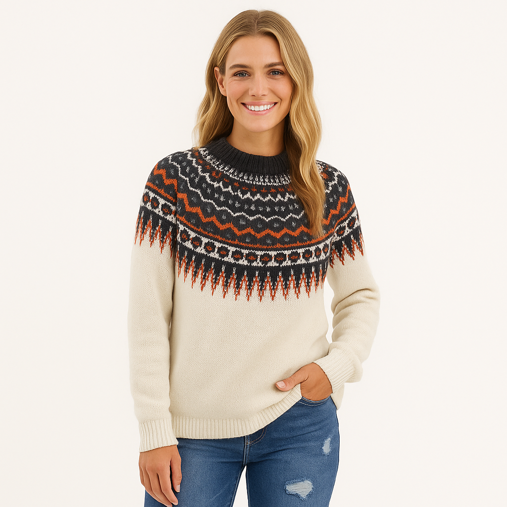 Stylish Women's Sweater with Bold and Vibrant Patterns
